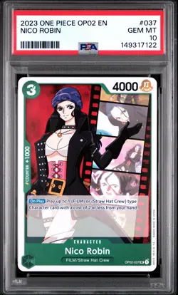 2023 ONE PIECE OP02-PARAMOUNT WAR #037 NICO ROBIN PSA 10 - Image 1