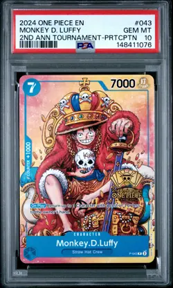 2024 ONE PIECE 2ND ANNIV TOURNAMENT-PARTICIPATION #043 MONKEY D. LUFFY PSA 10 - Image 1