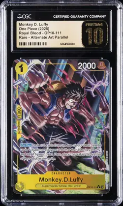 2025 ONE PIECE ROYAL BLOOD RARE ALT ART MONKEY D. LUFFY CGC 10 PRISTINE - Image 1