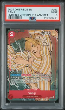 2024 ONE PIECE ENGLISH VERSION 1ST ANNIVERSARY SET #013 SANJI PSA 9 - Image 1