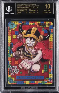 2025 ONE PIECE PROMOS JAPANESE OP DAY #P110 MONKEY D. LUFFY P BGS 10 BLACK LABEL - Image 1