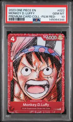 2023 ONE PIECE PREMIUM COLLECTION -ONE PIECE FILM RED- MONKEY D. LUFFY PSA 10 - Image 1