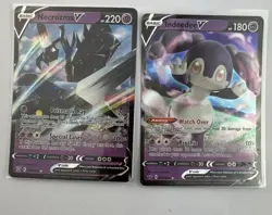 Pokemon TCG 2 Card Lot Indeedee v 91/202 Necrozma V 63/163 Rare - Image 1