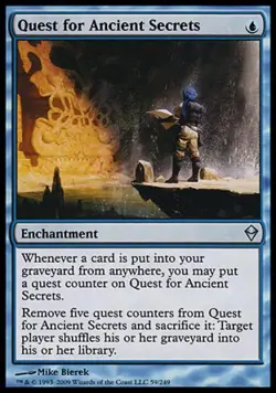 Quest for Ancient Secrets -Foil Medium Play MTG Zendikar - Image 1