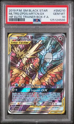 Pokemon Moltres & Zapdos & Articuno GX SM210 Tag Team Promo GEM MINT PSA 10 - Image 1