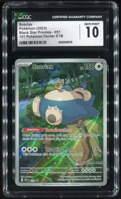 Snorlax 151 Pokemon Center Elite Trainer Box Stamped Promo 051 CGC 10 - Image 1