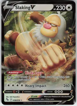Foil Slaking V 058/078 Pokemon GO Ultra Rare NM - Image 1