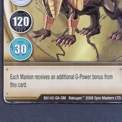 Bakugan Battle Brawler - Manion - Metal Gate Card - 10/48 - BA142 - 2008 - Gold - Image 3