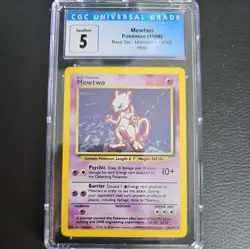 Mewtwo Base Set Holo CGC 5 - Rare 10/102 WOTC 1999 Vintage Pokemon Card - Image 1