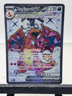 Pokemon TCG Charizard EX 215/197 Obsidian Flames Ultra Rare Full Art Holo Card - Image 1