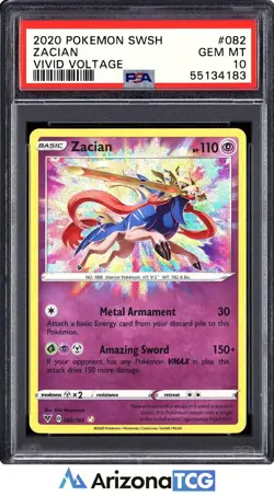Pokemon 2020 Zacian 082/185 Amazing Rare Vivid Voltage GEM MINT PSA 10 - Image 1