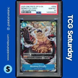 2025 ONE PIECE CARRYING ON HIS WILL OP11-058 MONKEY D LUFFY TREASURE RARE PSA 10 - Image 1