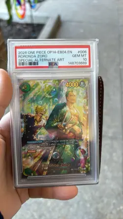 2026 One Piece OP-14 Roronoa Zoro SP English PSA 10 - Image 1