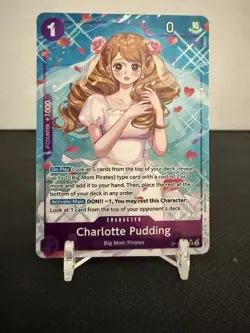 One Piece Charlotte Pudding Alternate Art OP11-070 SR Foil NM ENGLISH - Image 1