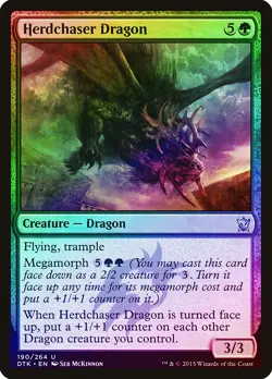 Herdchaser Dragon FOIL Dragons of Tarkir NM Green Uncommon MAGIC CARD ABUGames - Image 1