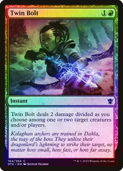Twin Bolt FOIL Dragons of Tarkir NM Red Common MAGIC GATHERING CARD ABUGames - Image 1