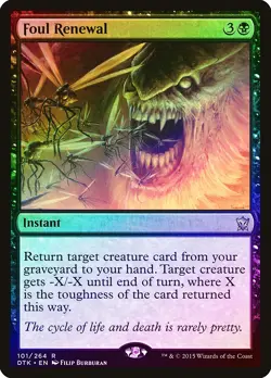 Foul Renewal FOIL Dragons of Tarkir NM Black Rare MAGIC MTG CARD ABUGames - Image 1