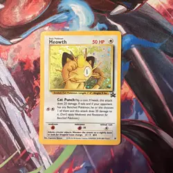 Pokemon TCG Meowth Black Star Promos Holo Card 10 LP - Image 1