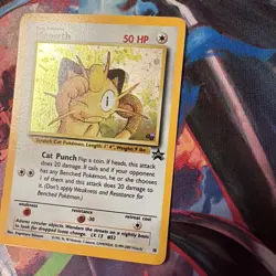 Pokemon TCG Meowth Black Star Promos Holo Card 10 LP - Image 3