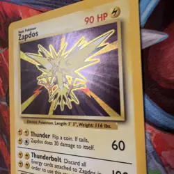 Pokemon TCG Zapdos Base Set Holo Unlimited Rare Card 16/102 Vintage LP - Image 4