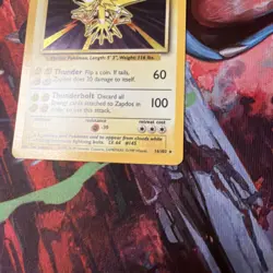 Pokemon TCG Zapdos Base Set Holo Unlimited Rare Card 16/102 Vintage LP - Image 5