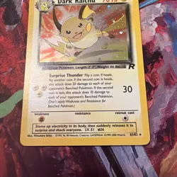 Pokemon Dark Raichu Holo TCG Card 83/82 Secret Rare, Mint Condition - Image 2