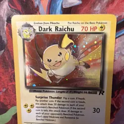Pokemon Dark Raichu Holo TCG Card 83/82 Secret Rare, Mint Condition - Image 3