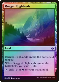 Rugged Highlands FOIL Fate Reforged NM Land Common MAGIC MTG CARD ABUGames - Image 1