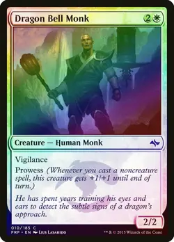 Dragon Bell Monk FOIL Fate Reforged NM White Common MAGIC MTG CARD ABUGames - Image 1