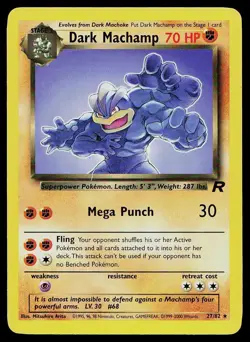 Pokemon Card Team Rocket Dark Machamp 27/82 Rare - Image 1