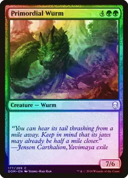 Primordial Wurm FOIL Dominaria NM Green Common MAGIC GATHERING CARD ABUGames - Image 1