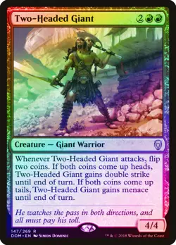 Two-Headed Giant FOIL Dominaria NM Red Rare MAGIC THE GATHERING CARD ABUGames - Image 1