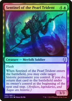 Sentinel of the Pearl Trident FOIL Dominaria NM Blue Uncommon CARD ABUGames - Image 1