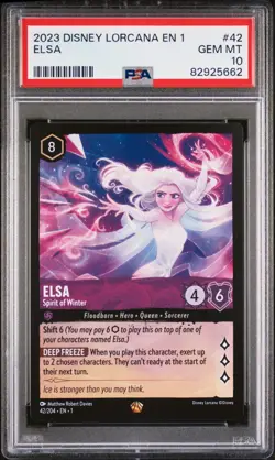 Disney Lorcana Elsa Spirit of Winter Legendary Non Foil Card #42 PSA 10 - Image 1