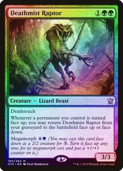 Deathmist Raptor FOIL Dragons of Tarkir HEAVILY PLD Mythic Rare CARD ABUGames - Image 1