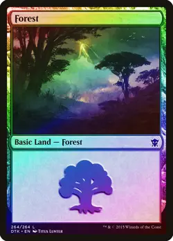 Forest (264) FOIL Dragons of Tarkir HEAVILY PLD Basic Land MAGIC CARD ABUGames - Image 1