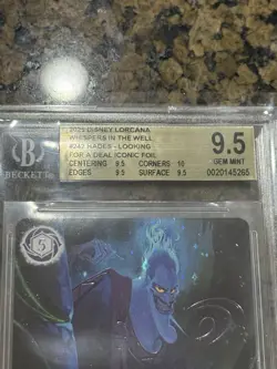 Disney Lorcana Hades Foil BGS 9.5 POP 8 Iconic Strong Subgrades Grail Card - Image 2
