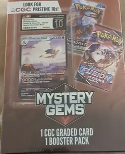 Pokemon Mystery Gems 1 CGC Graded Card & 1 TCG Booster Pack - New Sealed Box - Image 1