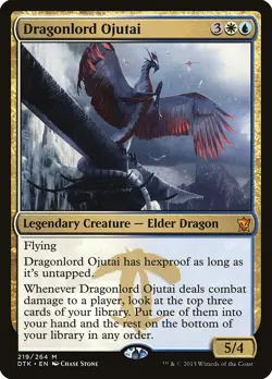Dragonlord Ojutai Dragons of Tarkir NM White Blue Mythic Rare CARD ABUGames - Image 1