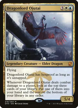 Dragonlord Ojutai Dragons of Tarkir PLD White Blue Mythic Rare CARD ABUGames - Image 1