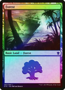Forest (262) FOIL Dragons of Tarkir PLD Basic Land MAGIC MTG CARD ABUGames - Image 1