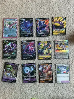 Pokemon 12 Card Lot Nm V Max Mega Prize Pack Ex HOLO Rare Hits Only See Pics - Image 1