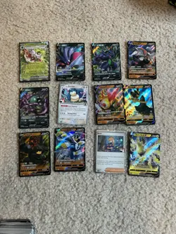 Pokemon 12 Card Lot Nm V Max Mega Prize Pack Ex HOLO Rare Hits Only See Pics - Image 1