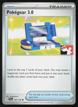Pokemon Pokegear 3.0 186/198 Prize Pack Series Cards Non-Holo Pack Fresh - NM - Image 1
