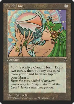 Conch Horn Fallen Empires HEAVILY PLD Artifact Rare MAGIC MTG CARD ABUGames - Image 1