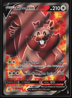 Greedent V (Full Art) 256/264 SWSH08: Fusion Strike Ultra Rare Pokemon Card - Image 1