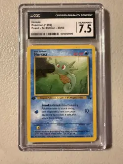 1999 Pokemon Horsea Fossil 1st Edition #49/62 CGC 7.5 WOTC Vintage Card - Image 1