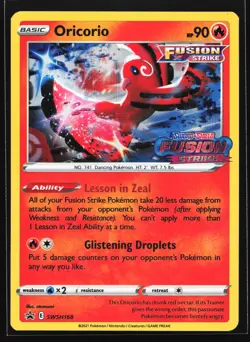 Oricorio SWSH168 Fusion Strike Prerelease Black Star Promo Pokemon Card - Image 1