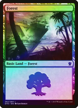 Forest (262) FOIL Dragons of Tarkir NM Basic Land MAGIC MTG CARD ABUGames - Image 1