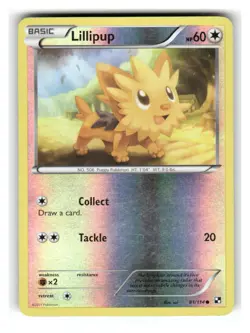 Lillipup 81/114 Common Black & White Pokemon Reverse Holo Lightly Played - Image 1